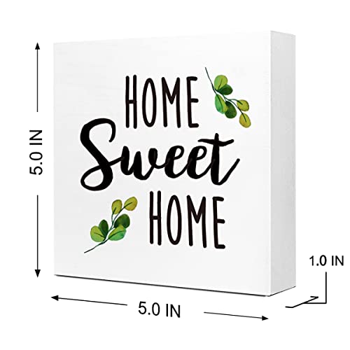 Home Sweet Home Wooden Sign Desk Decor,Funny Home Wood Block Sign Desk Decorations For Home Bedroom Living Room Cubicle Desk Shelf Table Decor #TOP1