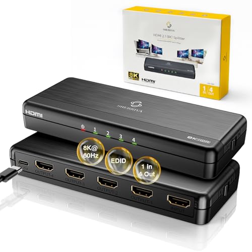 8K HDMI Splitter 1 in 4 Out (Mirror Only) HDMI 2.1