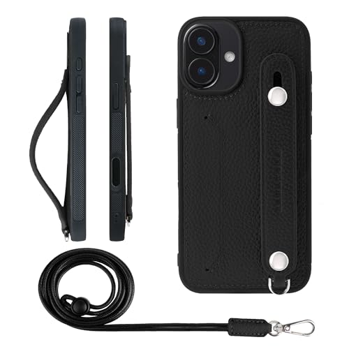 HANATORA for iPhone 16Plus �P�[�X �{�v �ϏՌ� �w�ʃx���g �X�g���b�v�����O �X�}�z�P�[�X �X�}�z �X�^���h�@�\ �l�b�N�X�g���b�v �t�� �J�[�h�|�P�b�g �V�������N���U�[ �M�t�g �u���b�N CGHGZ-16Plus-Black