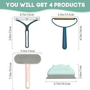 Pet Hair Remover for Couch, 4 Pcs Dog and Cat Hair Remover for Couch, Pet Hair Removal Tool, Portable Carpet Scraper and Brush for Carpet, Furniture, Blanket, Clothes, Bedding, Car Mat, Pet Tower Pet Hair Remover for Couch, 4 Pcs Dog and Cat Hair Remover for Couch, Pet Hair Removal Tool, Portable Carpet Scraper and Brush for Carpet, Furniture, Blanket, Clothes, Bedding, Car Mat, Pet Tower