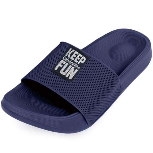 Slides for Women and Men, Soft Comfy Pillow Slippers, Non-Slip Quick Drying Shower Shoes, Thick Sole Open Toe Indoor & Outdoor Slides Sandals