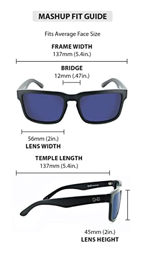 Optic Nerve - 2022 Premium & Affordable Polarized Wayfarer Sunglasses For Men/Women, Mashup Edition With Shiny Grey Frame/Smoke/Green Mirror Lens #TOP3