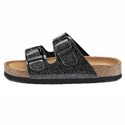 Image of K KomForme Kid Sandals Boy Girl Cork Footbed Slide with Adjustable Strap | Open-toe, Comfort