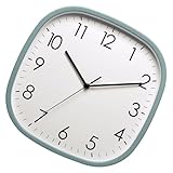 Arecobticy Reloj analógico de pared de 30,5 cm, diseño cuadrado, fácil instalación, silencioso, para el hogar