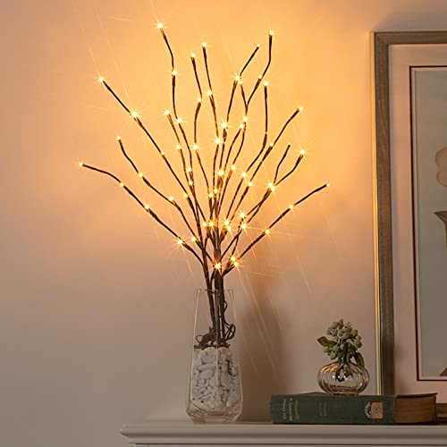 Vanthylit 3Pk 30" Brown Lighted Twig Branches Pathway Light 60 Led Warm White Bulbs For Outdoor And Indoor #TOP4