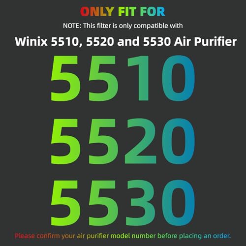 Image of 2 Pack 5510 5520 5530 H13 True HEPA Filter Q ONLY Compatible with Winix 5510 5520 5530 Air Purifier Replacement Filter 1712-0123-00 For Home Large Room Up to 1882 Ft /Hr