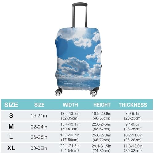 Housse de valise anti-rayures blanche nuage pour protéger les grands bagages - 2
