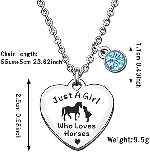 TTOVEN Horse Gifts for Girls Horse Necklace Just A Girl Who Loves Horses