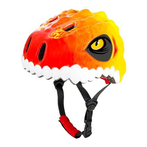 Favoto Casco Patinete Bicicleta Niño - Casco de Caricatura Ajustable para Niños y Niñas Protección de Seguridad para Deportes al Aire Libre Talla S (50-54 cm) Rojo