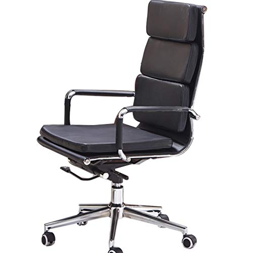 Silla De Oficina Silla De La Protuberancia Silla Giratoria Director De La Silla De Cuero Silla De La Computadora Principal Conferencia Presidente De Habitaciones (Color : Black, Size : 55x55x106cm)