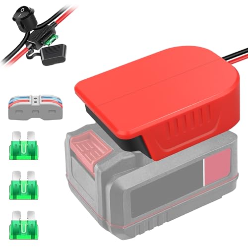 TPDL Power Wheel DIY Adapter for Bauer 20V Battery Dock Power Connector for Rc Toy Car Truck e-Bike with Fuse & Wire terminals (14AW Wire)