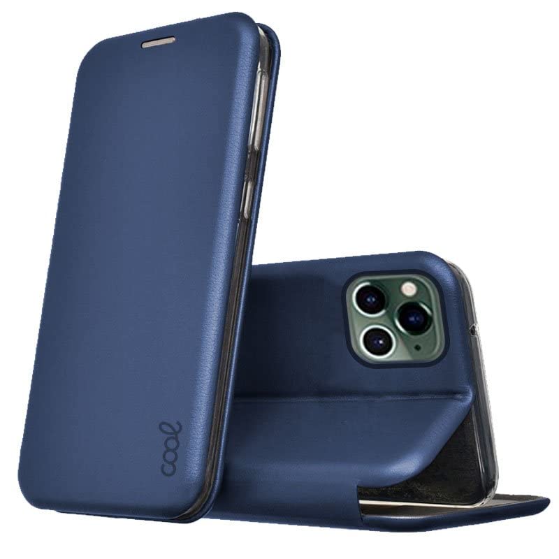 Coque iPhone 14 Pro rabat bleu marine pour éviter les rayures d'écran