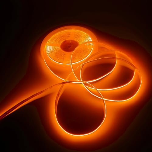 Image of 384Led /m 16.4ft COB Flexible LED Strip Light DC12V /24V Bendable Tape (24V, Orange)