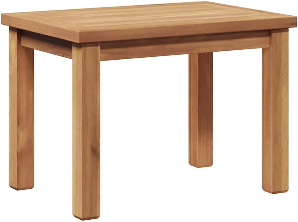 Solid Teak Wood Coffee Table Brown 19.69 x 13.78 x 14.17 in Outdoor Patio Coffee Table Minimalist Design Durable Patio Furniture for Garden and Outdoor Use
