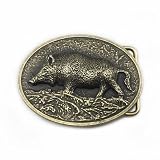 Raised Graphics Antique Bronze Finish Belt Buckle Farm Country Boar Hog Pig