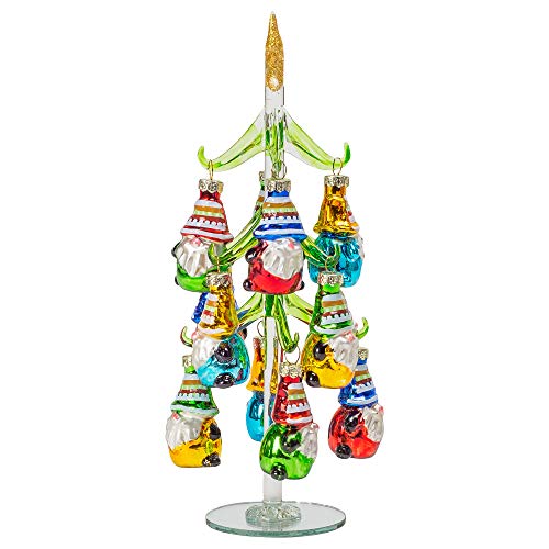 Red Carpet Studios Miniature Glass Christmas Tree with 12 Gnome Ornaments, 10-Inches by Red Carpet Studios - Image 4