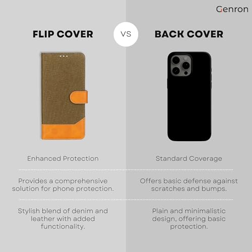 Image of Denim & Leather Flip Cover for Samsung A52S | Multi-Angle Viewing Stand | Luxury Design | Wallet Folio Cover for Samsung Galaxy A52S (Dark Brown)