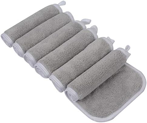 KinHwa Reusable Makeup Remover Cloth Microfibre Face Cleansing Cloths Ultra Soft Washcloths with Water Only 6inchx12inch 3 Pack- Dark Grey