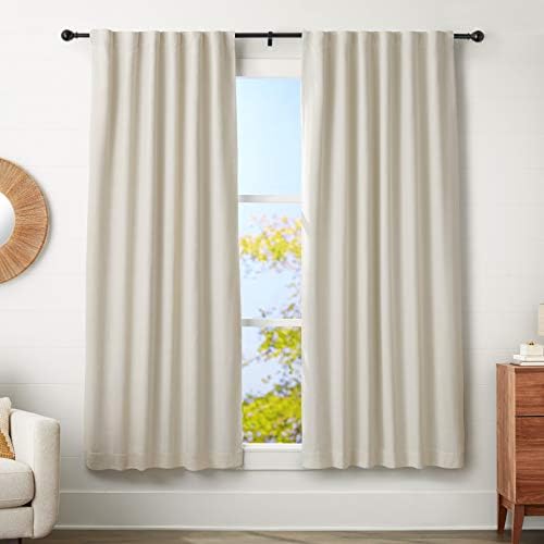 Amazon Basics 2.5 cm Curtain Rod with Round Finials - 183 to 366 cm, Black (2-Pack)