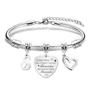 Awyuan Inspirational Gifts A-Z Reminder Bracelet Gifts on Birthday Christmas Graduation for Girls Women Friends Sisters Daughters Aunt Mum Granddaughter Chilrdren