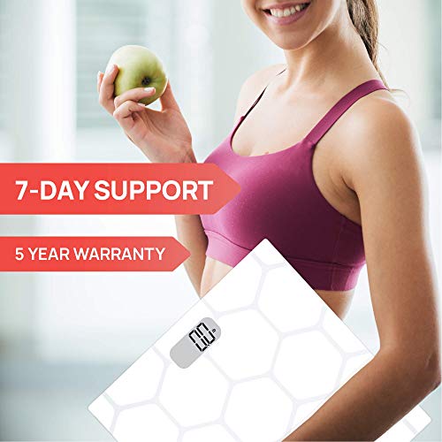 INEVIFIT Bathroom Scale, Highly Accurate Digital Bathroom Body Scale, Measures Weight up to 400 lbs. Includes Batteries - Thumbnail 3