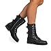 DREAM PAIRS Women's Combat Boots, Mid Calf Built-in Wallet Pocket Lace up Military Ankle Booties,Size 8.5,Classic Black,TERRAN