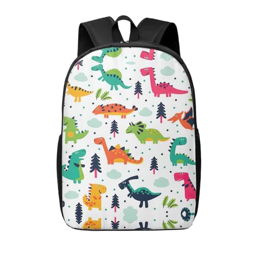 Mochila casual ligera con estampado de dinosaurios negro talla única para laptop de negocios