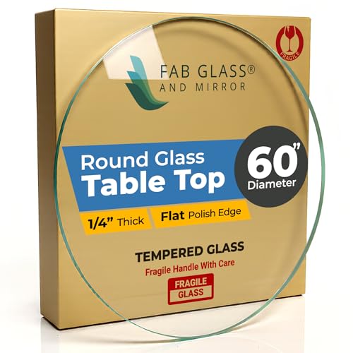 60" Inch Round Glass Table Top 1/4" Thick Flat Polish Edge