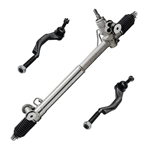 Detroit Axle - Front Power Steering Rack and Pinion + Outer Tie Rods Replacement for Rainier Chevy Trailblazer Envoy - 3pc Set