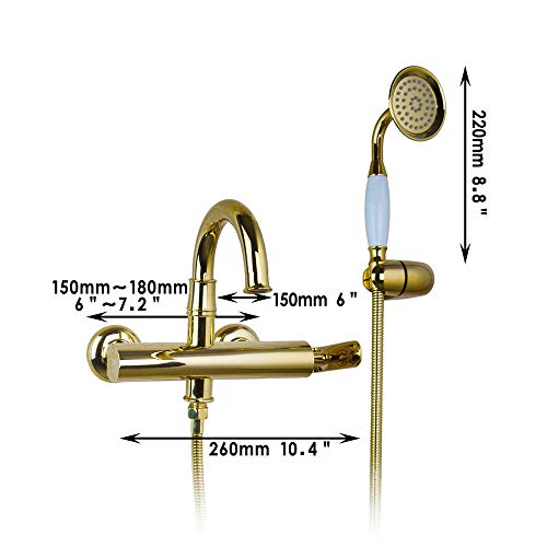 Robinet de douche pluie et baignoire mural chrome haute performance - 2