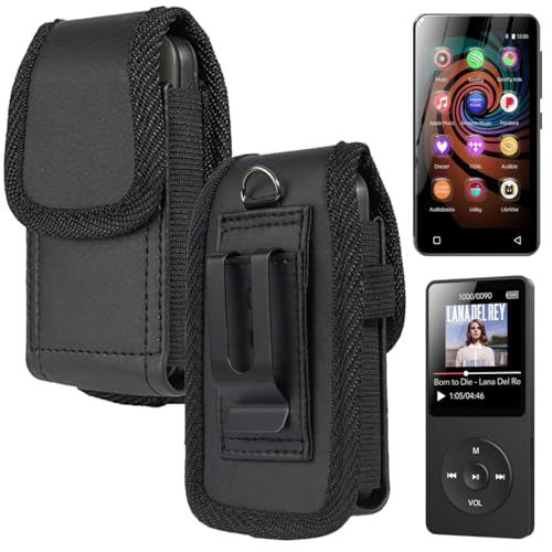 Ranyi MP3 Player Holster Case, Elastic Vegan Leather Wallet Holster with Belt Loop Clip Protection Carrying Case Compatible for AiMoonsa B27 /AGPTEK A02XT A19 /innioasis G3 G1 /Luoran M4S MP3 Player