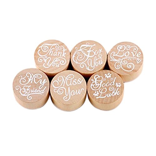 Preisvergleich Produktbild 6stk. Englisch Motivstempel Stempel Gummi Holz Gummistempel