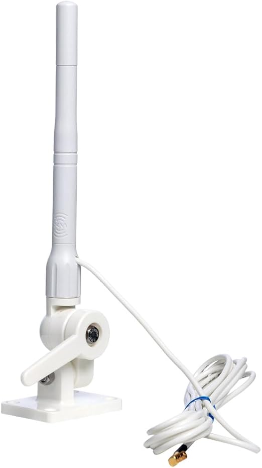 Satellite Radio Marine Antenna with 15 Foot Cable with Straight and Right Angle SMB Connector, Works with Sirius and XM Radios and Receivers