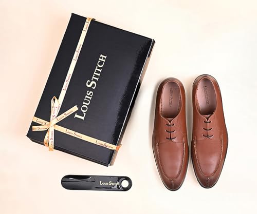 Image of LOUIS STITCH Derby Formal Shoes for Men | Lace-Up Front Cut | Ideal for Business, Casual, Parties (RGFCBU)