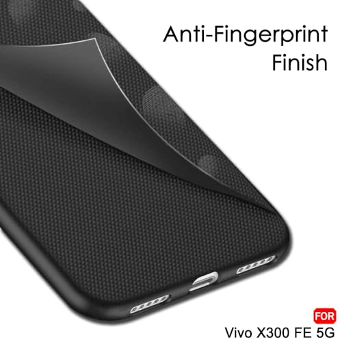 Image of TheGiftKart Back Cover Case for Vivo X300 FE 5G | Slim & Lightweight | Ultra-Premium Design | Camera Protection Bump | Fabric Texture Back Case Cover for Vivo X300 FE 5G (PC & TPU, Black)