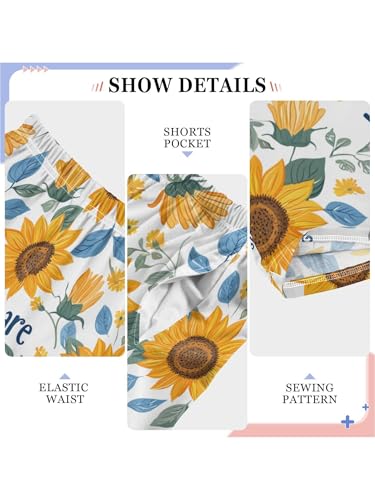 ZZKKO Sunshine Sunflower Leaves Boys Pants for Kids Jogger Pants with Pockets S4