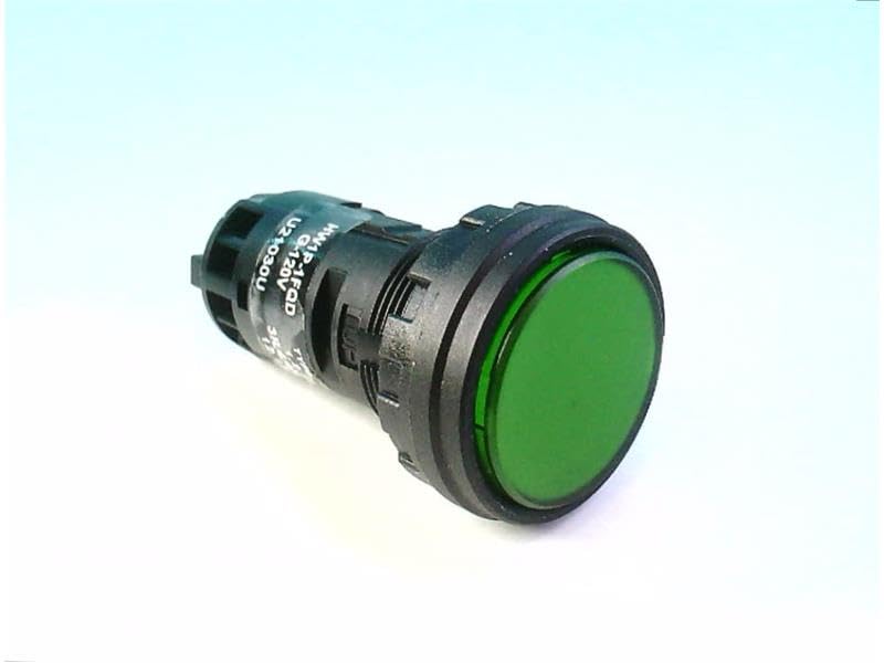 IDEC HW1P-1FQD-G-120V 120 V AC/DC, 22 MM Diameter, Assembly, Finger Safe, Flush, Full Voltage, Green, HW Series, LED LAMP, Pilot Light, Round Plastic Bezel