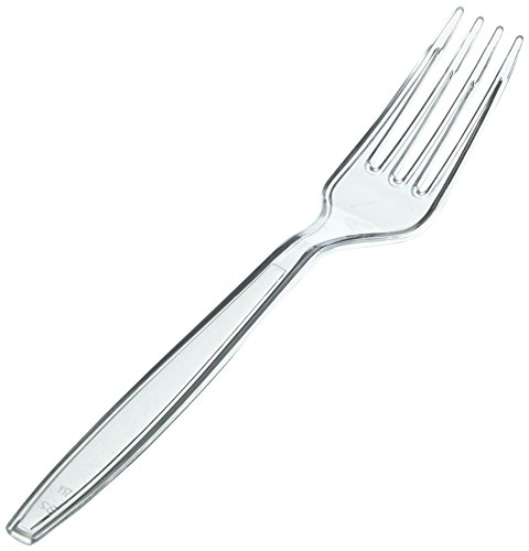 Fineline Settings Extra Heavy Cutlery ClearForks, Bulk Pack 1000 Pieces
