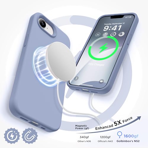Image of GolbinBox Magnetic for iPhone 17e /16e Case, Silicone Cover, Lavender Gray