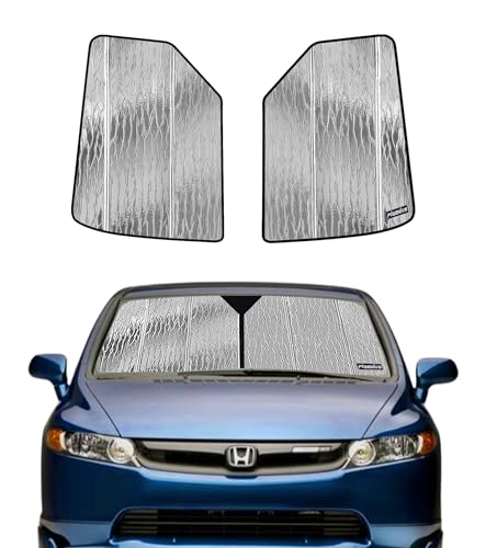 Pigenius Windshield Sunshade for Honda Civic Coupe 2006-2011, Reversible Silver/Black