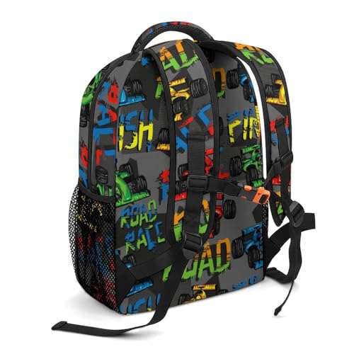 Custom Colorful Car Cartoon Backpack for Kids Girls Boys Add Name Personalized 3 in 1 Book Bags with Lunch Box Kids Water Bottle Customized School Bag Set4