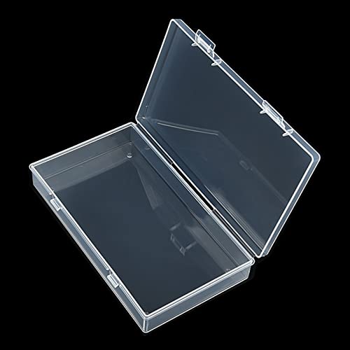Image of 8 Pack Rectangular Clear Plastic Storage Containers | 6.5 x 3.74 x 1.18 inch, Hinged Lid, For Beads and Small Craft Items