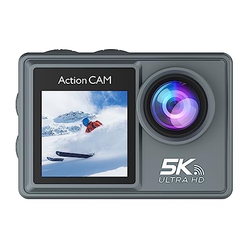 Pesfehhy CáMara de AccióN 5K 30FPS con CáMara de EstabilizacióN de Imagen ElectróNica con Control Remoto WiFi para Deportes de Buceo Al Aire Libre