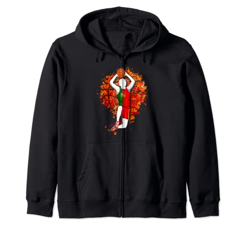 Portugal Basketball Portuguese National Flag Slam Dunk Zip Hoodie, Black