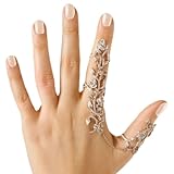 Vintage Women Girls Fashion Two Finger Rings Light Gold