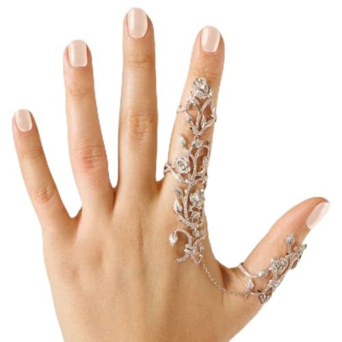Vintage Women Girls Fashion Two Finger Rings Light Gold