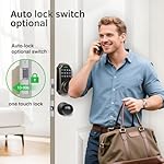 Smart Keyless Entry Door Lock with 2 Knobs,Front Door lock Handle Set,Electronic Digital Keypad Deadbolt,Auto Lock,50 User Codes,Voice Prompts,Anti-Peeking Password,Home, Apartment,Satin Nickel - Image 3
