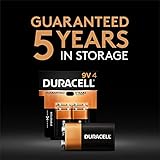 Duracell Coppertop 9V Battery, 4 Count Pack, 9-Volt Battery with Long-lasting Power, All-Purpose Alkaline 9V Battery for Household and Office Devices