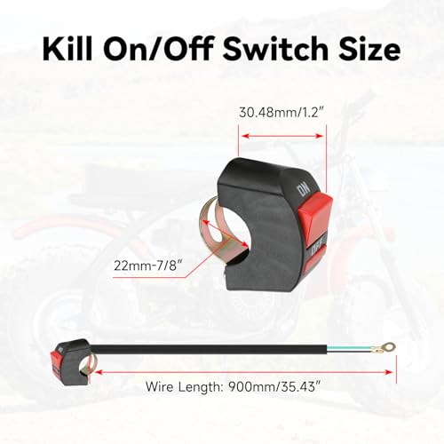 XIKOBY Mini Bike On Off Kill Switch Compatible with Predator 212cc 196cc Coleman CT200U BT200X CT200U-EX B200R CT100U Minibike Parts Baja Warrior DB30 Massimo MB200 Motovox with Cruise Assist 2PCS