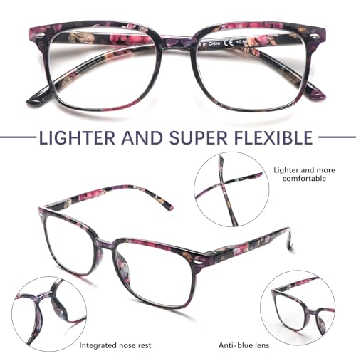 Image of 5 Pack Reading Glasses Blue Light Blocking for Women Men,Computer Readers with Spring Hinge